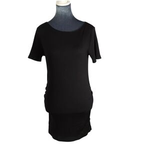 New Look Maternity Black Stretchy Dress with Ruched Sides